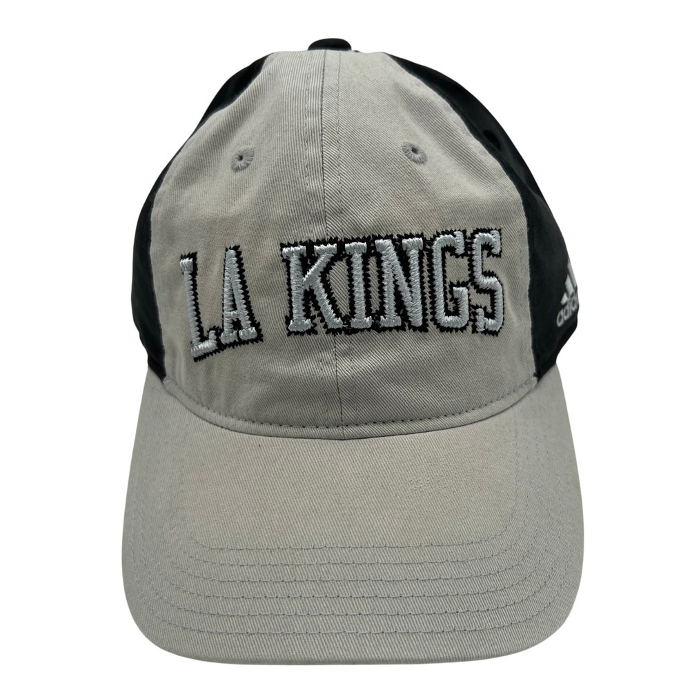 Adidas LA Kings NHL Hat Grey Black Sandblasted Slouch Adjustable Cap NEW
